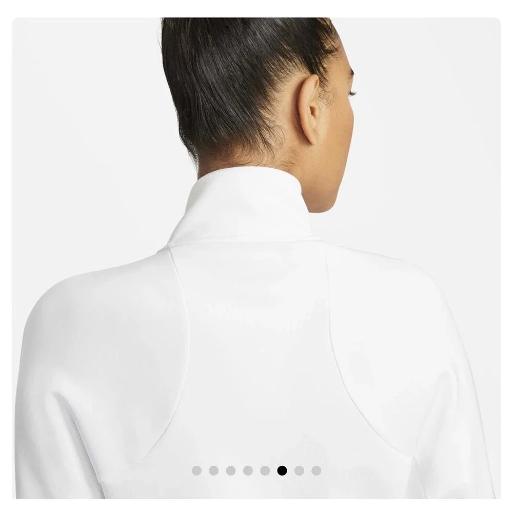 Nike Court Dri-FIT Victory Tennis Jacket White Full Zip Womens Medium Athletic